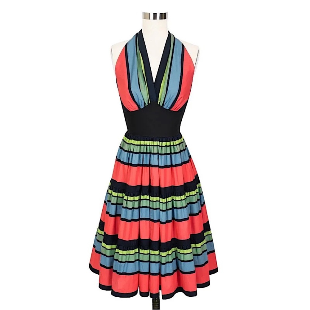 Knee-Length Striped Dress